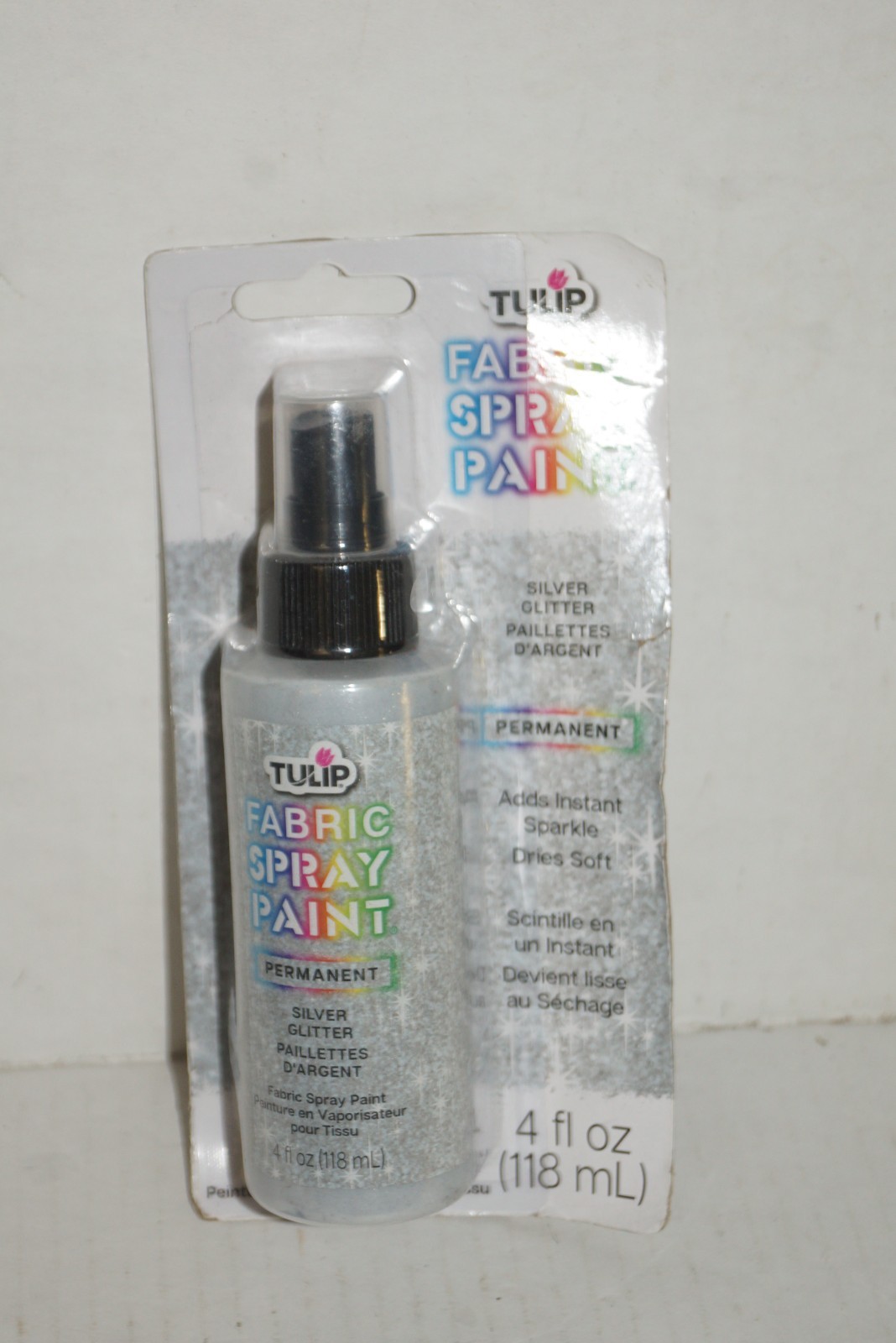 TULIP Fabric Spray 26571 SOP 4oz Silver Glitter, 4 Fl Oz (Pack of 1)