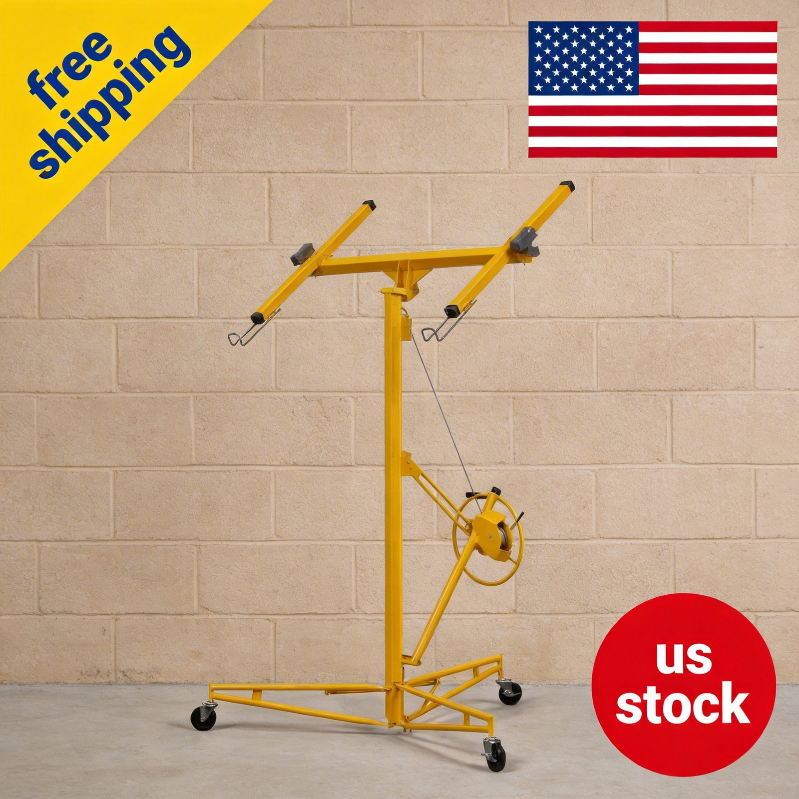 Drywall Lift, 150 LB Capacity, Heavy Duty Sheetrock Panel Hoist 360° 11 ft