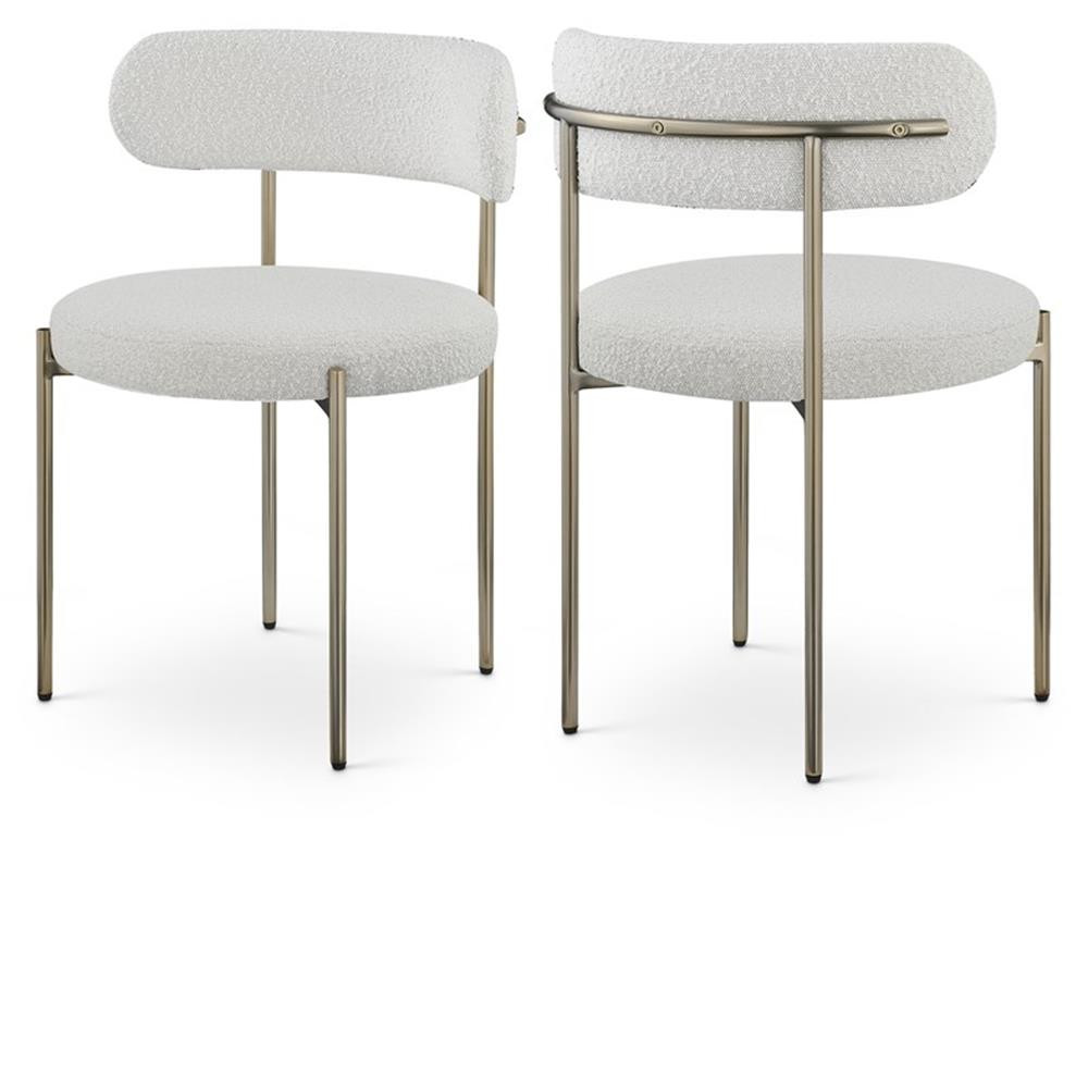 Meridian Furniture Beacon Cream Boucle Fabric Dining Chair