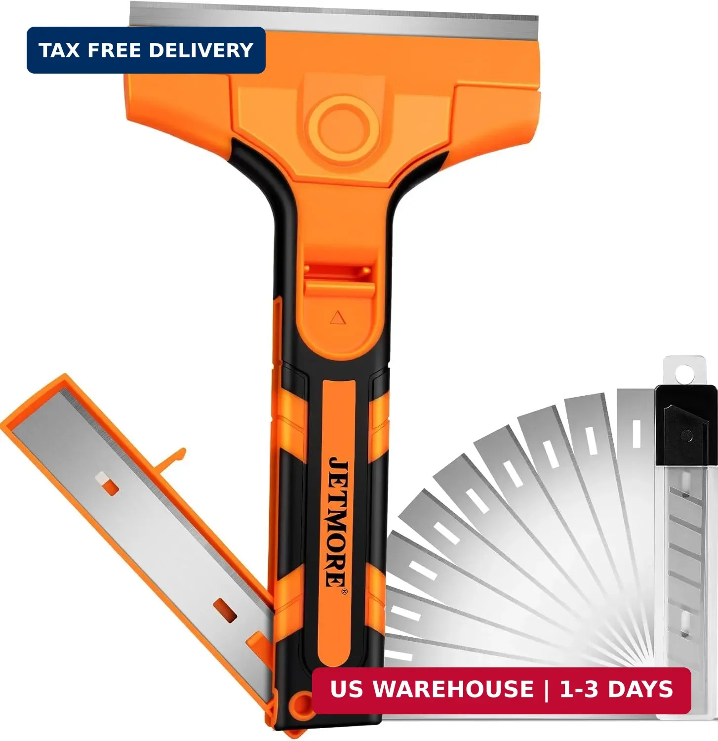 Razor Blade Scraper, Scraper Tool with 15 PCS SK5 Steel Blades, Razor Sc