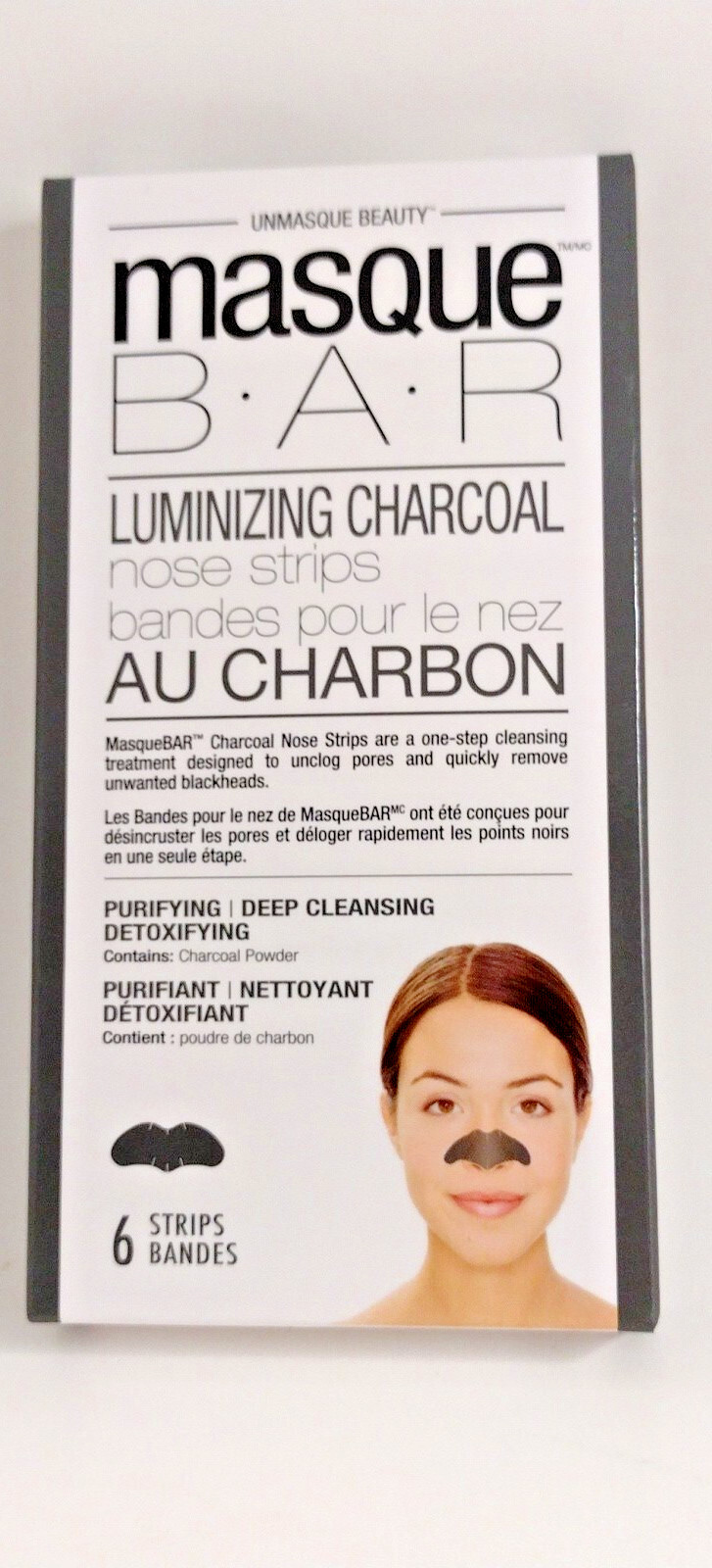 Detox Charcoal Face sheet Mask Detox nourish 6 Strips Bandes Skin Care