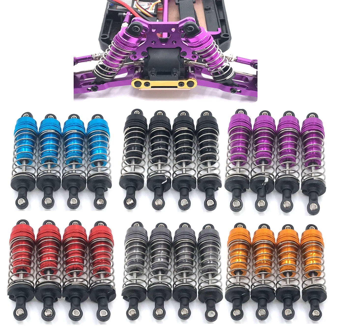 Metal Shock Absorber For RC Wltoys 1/12 124019 124017 1/14 144010 144001 144002