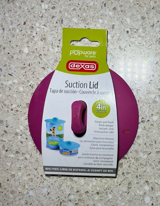 4" Dexas Flexible Suction Lid  - silicone - new. Single lid, magenta