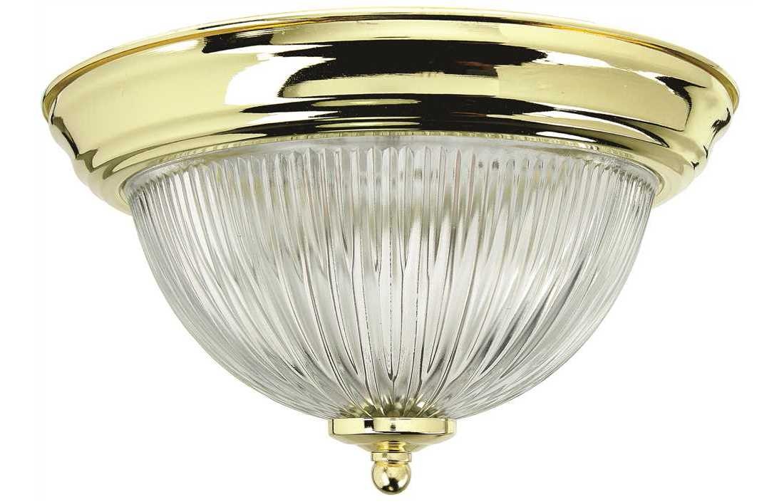 Halophane Dome 11-3/8 in. Ceiling in Fixture Polished Brass Uses One 60-Watt Inc