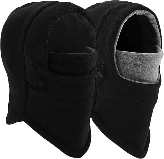 Pasamontañas Para Hombre 2 Uds Más Facial Negra, Calentador Ligero Esquí New