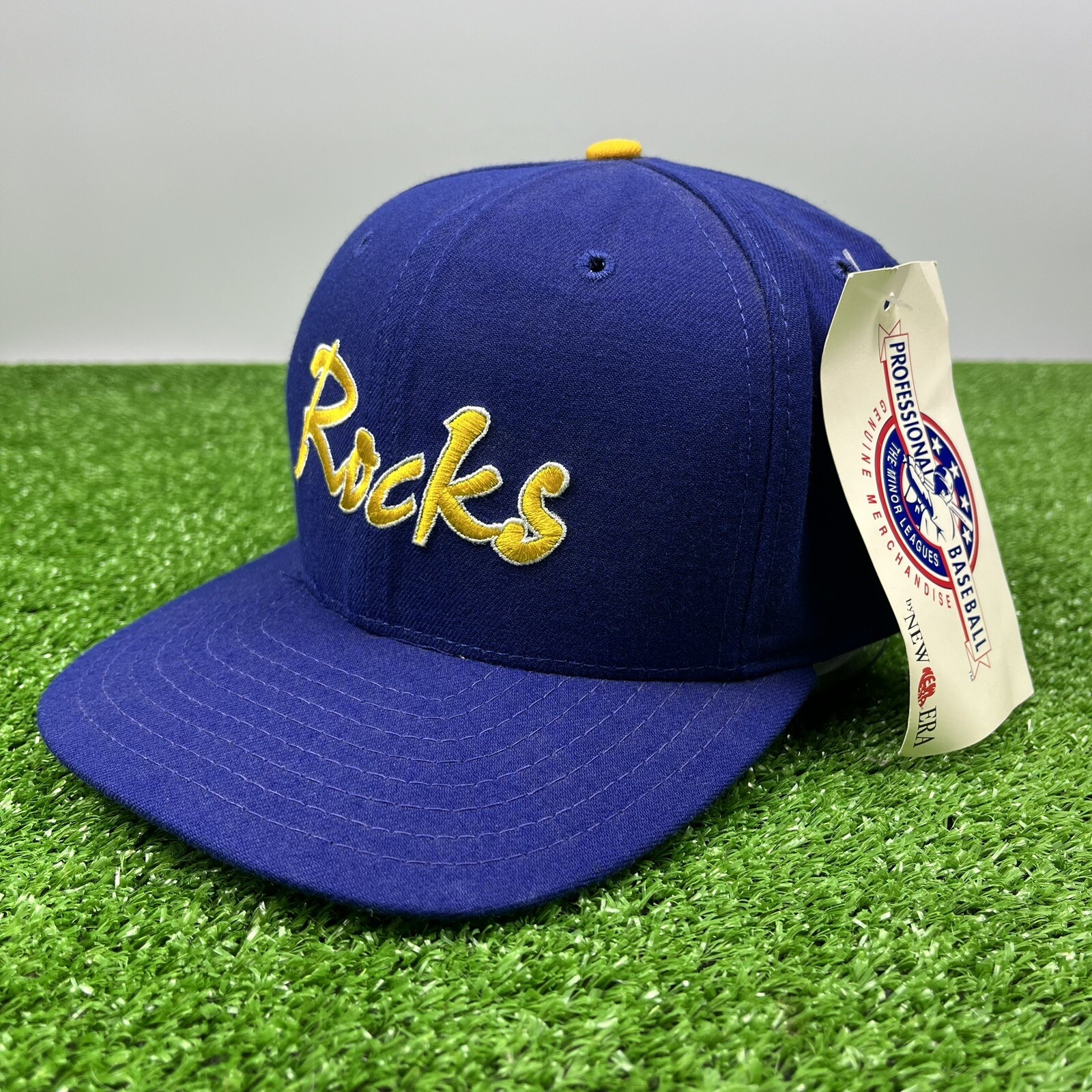 Vintage 90s New Era Wilmington Blue Rocks MiLB Matt Strahm SIGNED! Snapback Hat