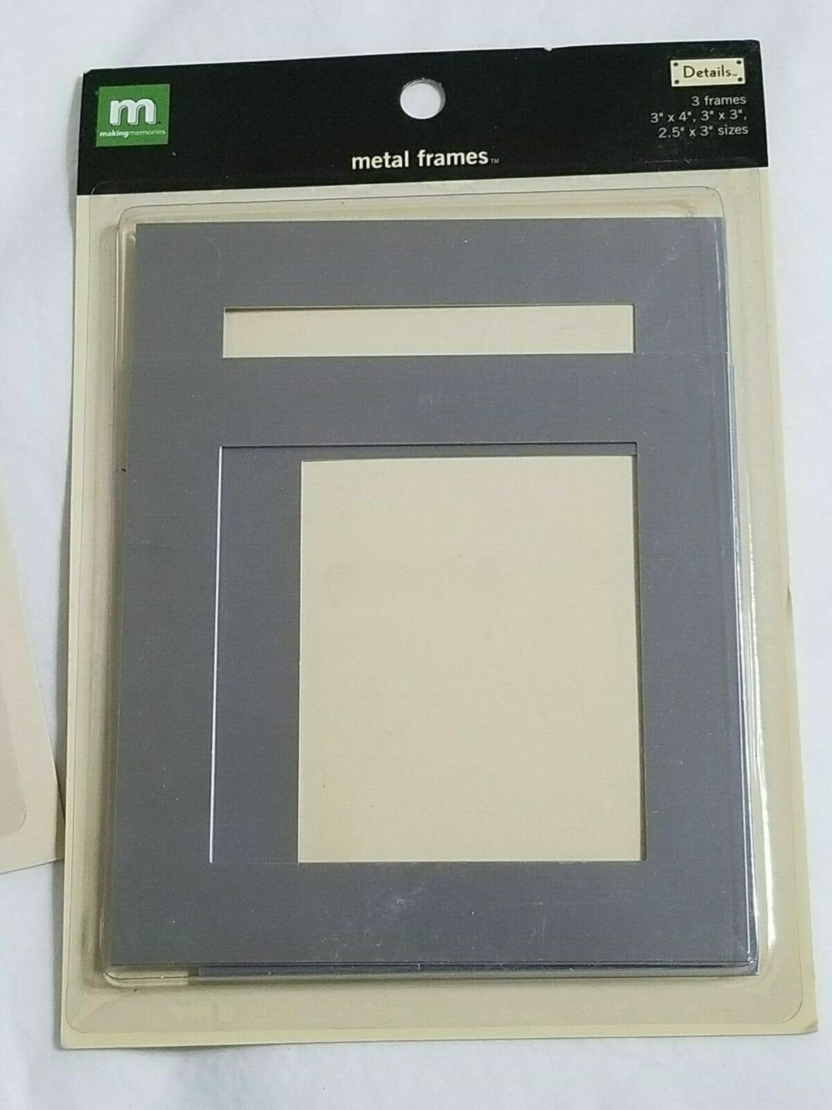NEW Lot 3 Pkgs Making Memories Metal Frames 3 Sizes Silver Tone Scrapbooks -A