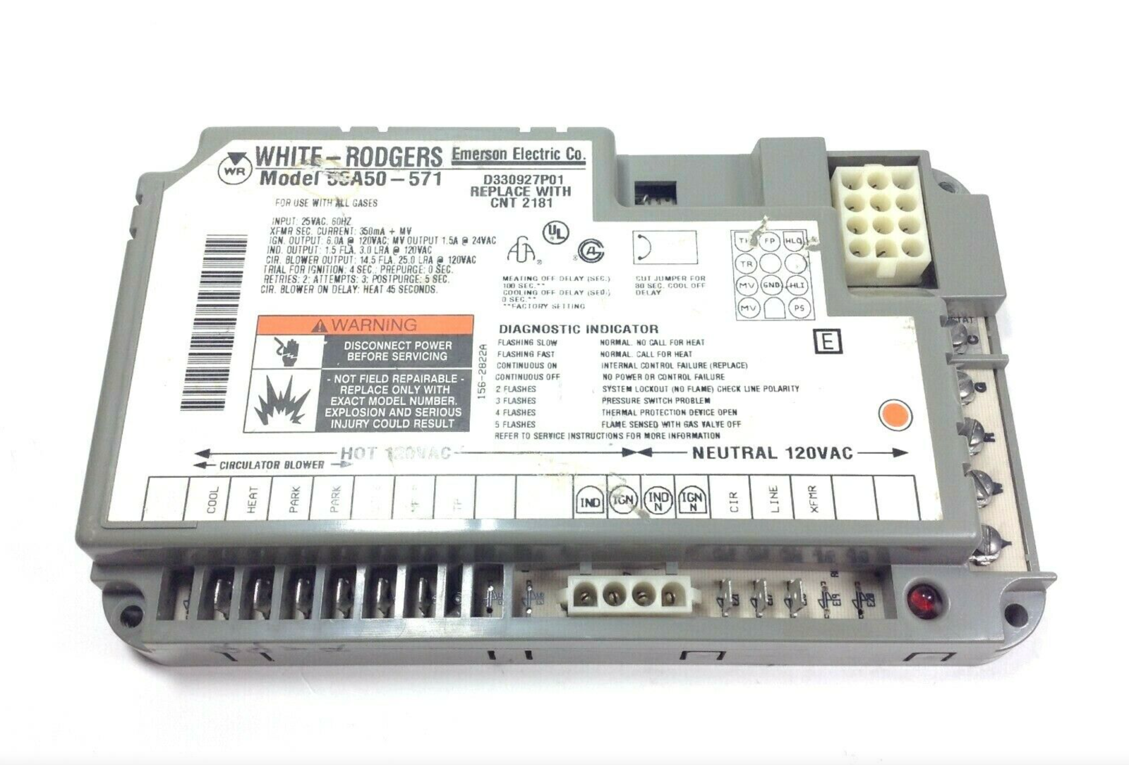 NEW - 50A50-571 gas furnace control circuit board White-Rodgers D330927O01