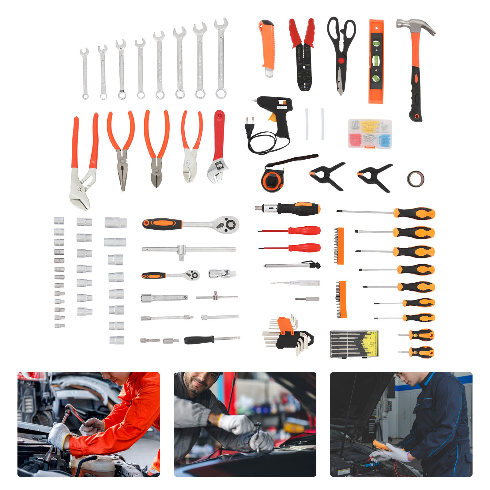 187Pcs Trolley Case Tool Box Set, Household Hand Tool Kit, Mixed Hand Tool Kit