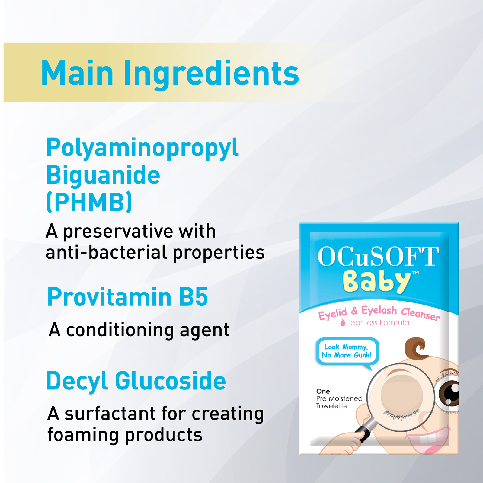 OCuSOFT Baby Eyelid and Eyelash Cleanser Pre-Moistened Pads 20 Count Box