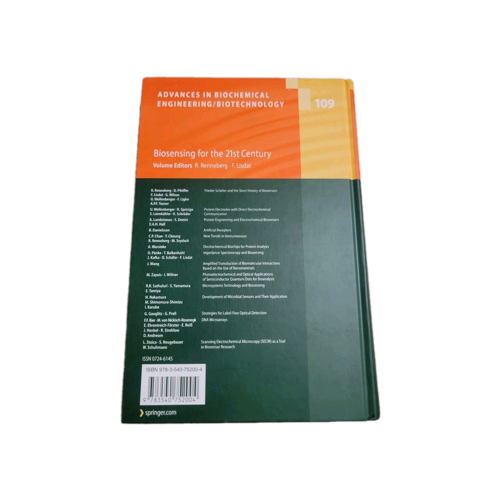 Advances in Biochemical Engineering/Biotechnology Ser.: Biosensing for the 21st