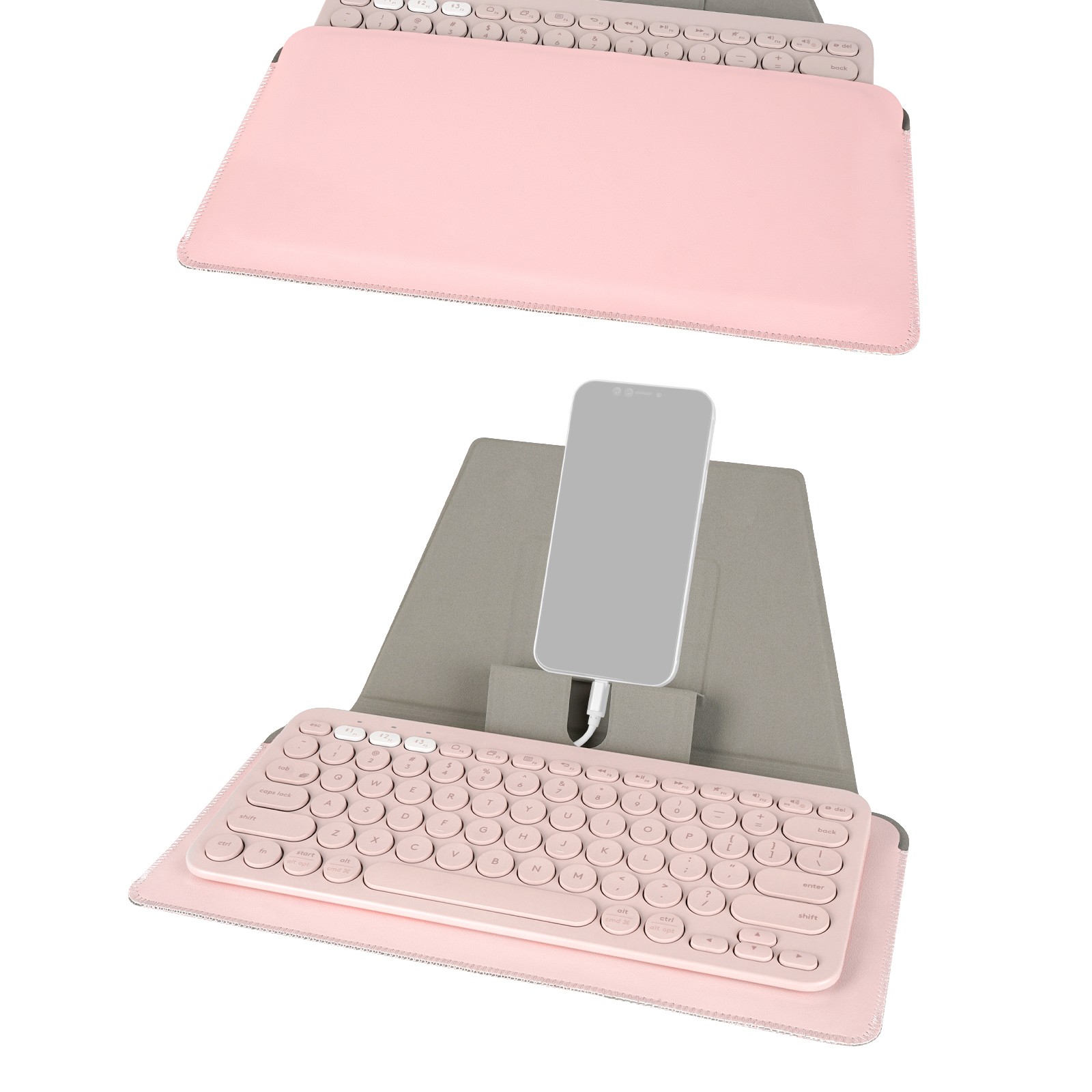 Geekria Keyboard Sleeve Case with Smartphone Stand for Logitech K380