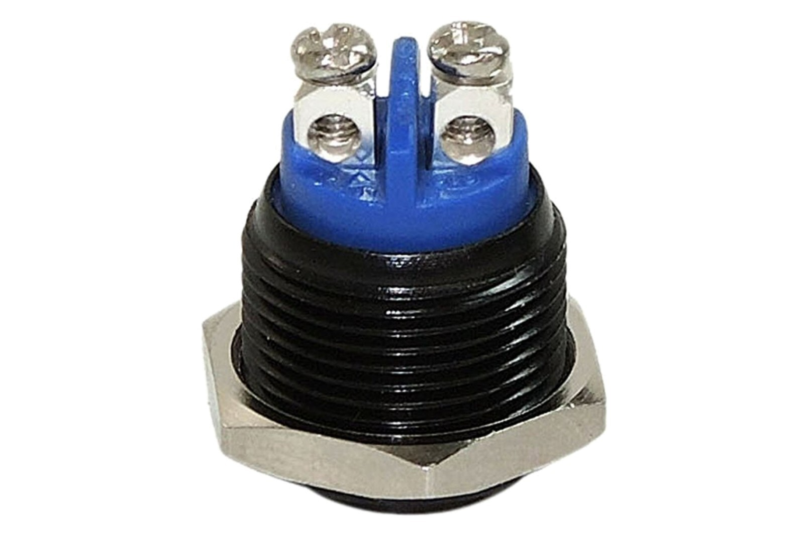 1/2" Black Flat Momentary Stainless Steel Metal Push Button Switch 12mm 12V