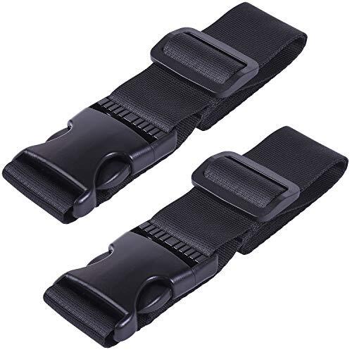 2 Pcs Add a Bag Luggage Strap, Heavy Duty Adjustable Suitcase 20 inch Black