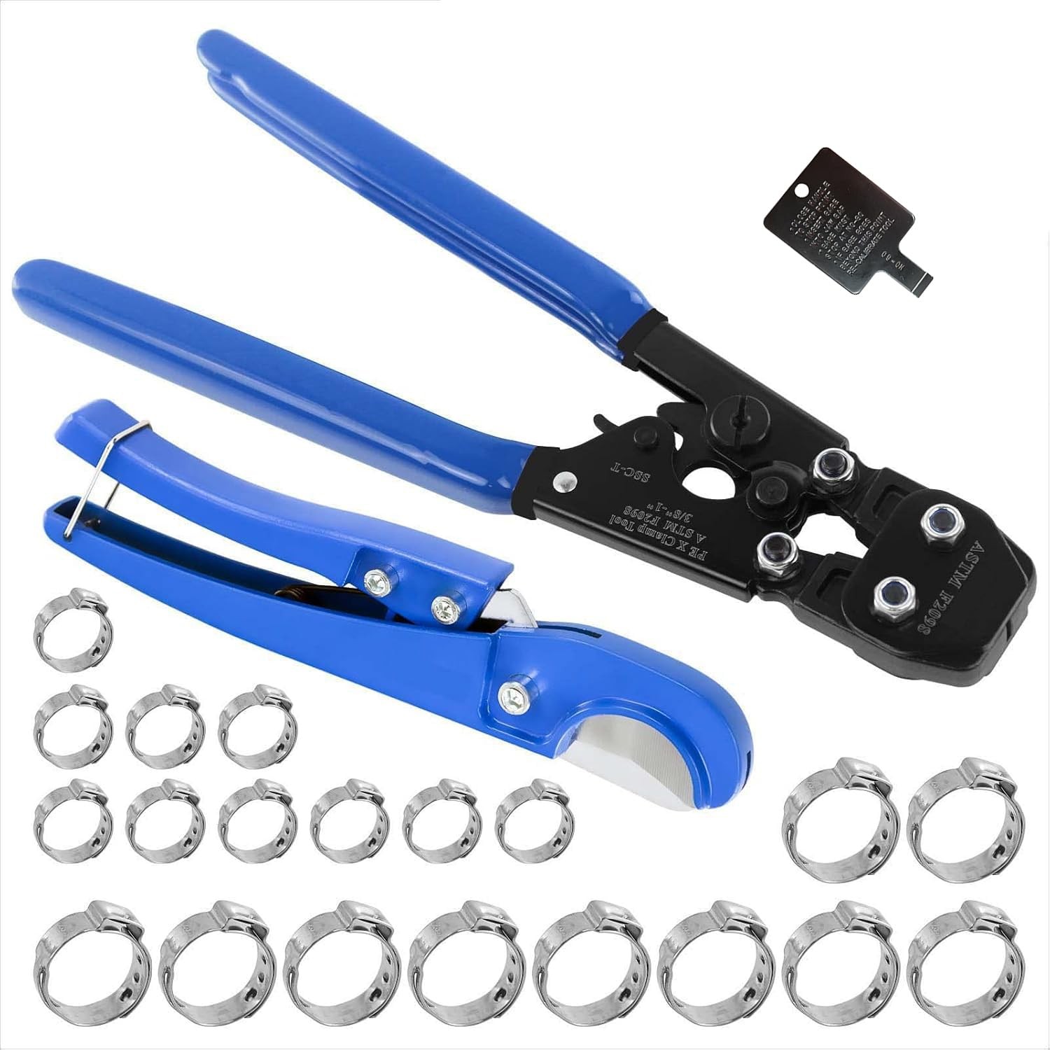 PEX Pipe Clamp Cinch Tool Crimping Crimper for Stainless Steel Blue