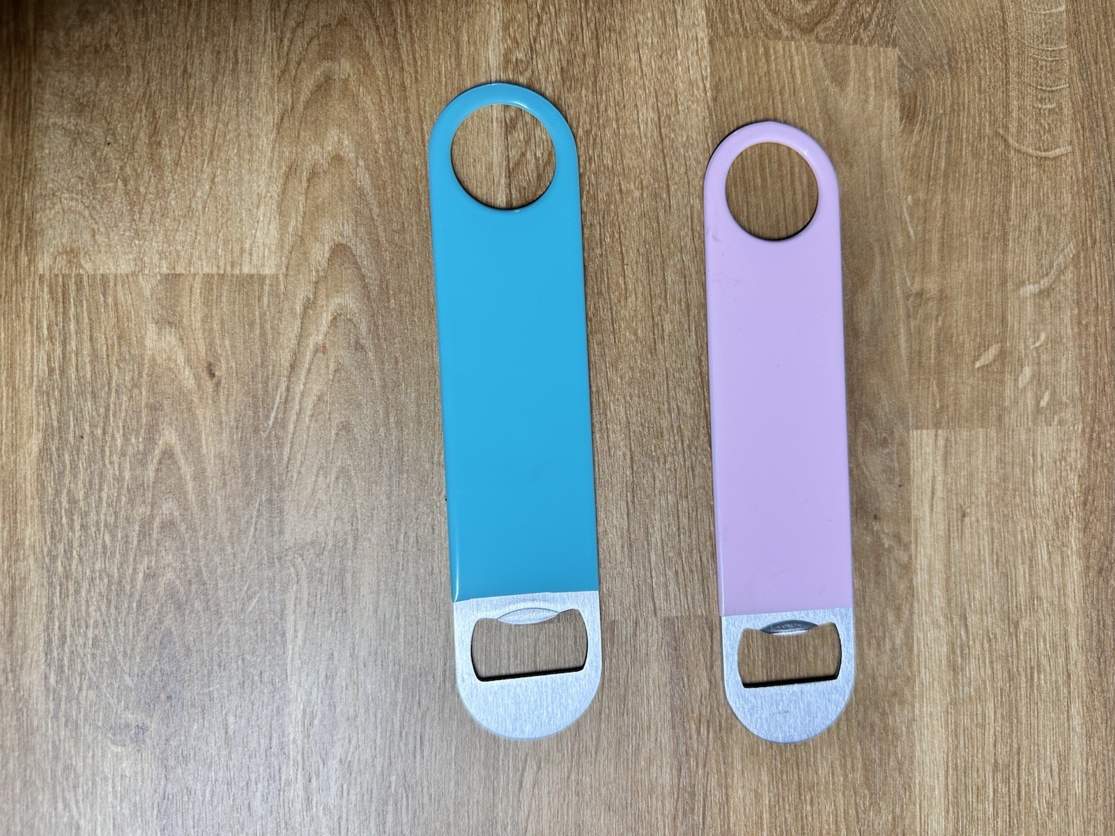 7 inch Bottle Opener Set of 2 Teal and Pink