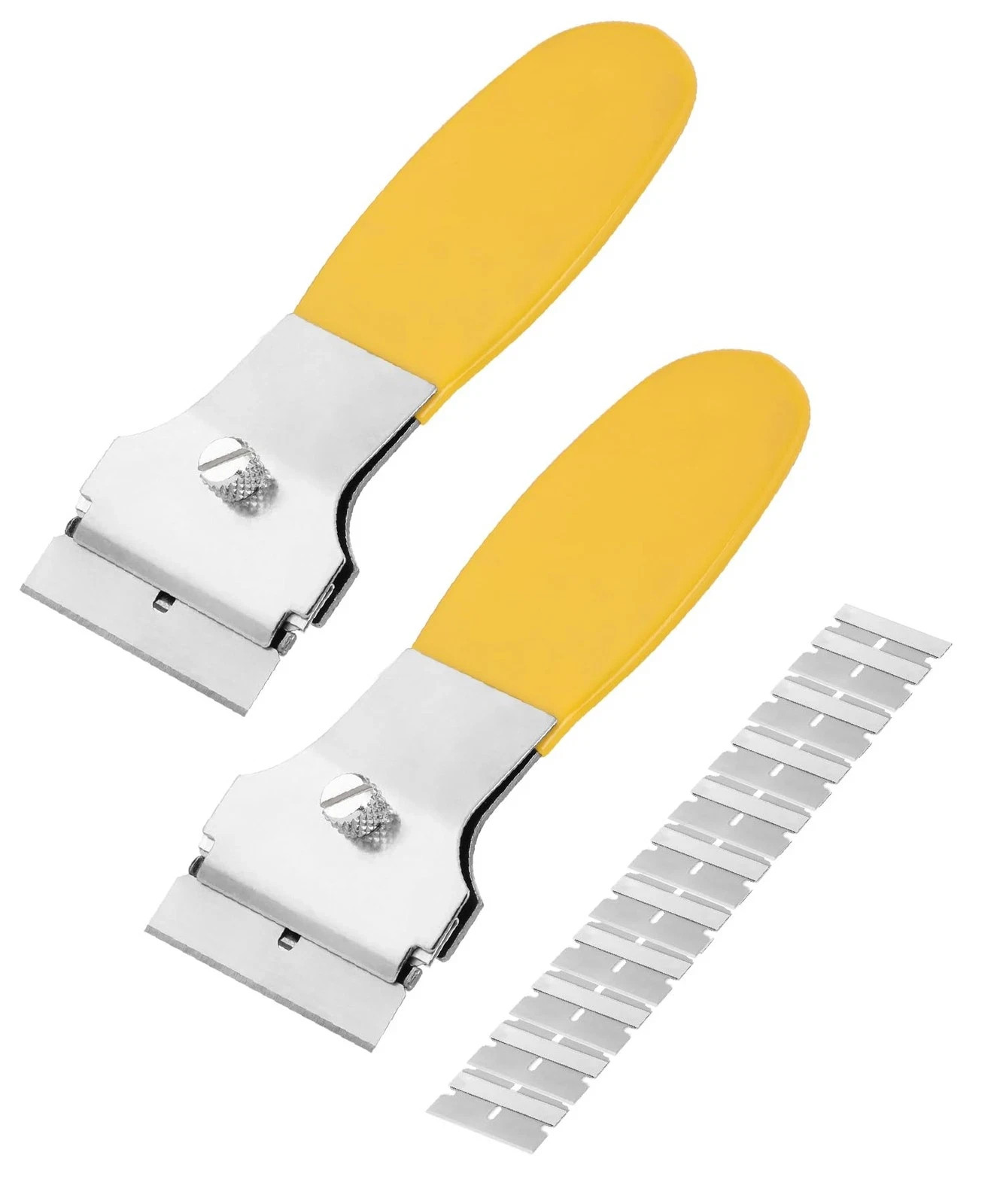 2 Razor Blade Scraper Set Locking 10 Steel Blades Tool Paint Sticker Glue Glass