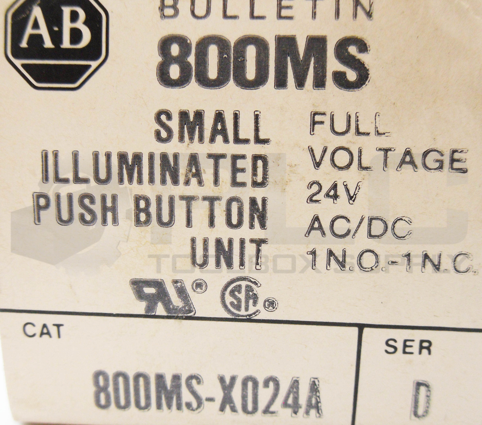 NEW ALLEN BRADLEY 800MS-X024A SMALL ILLUMINATED PUSH BUTTON UNIT SER D