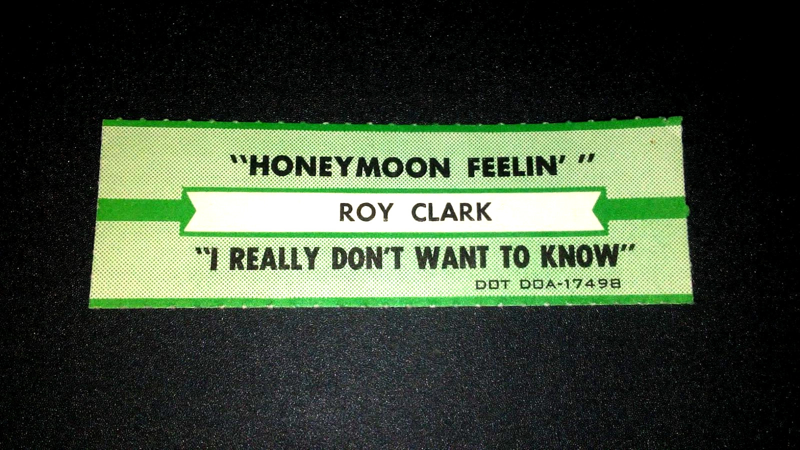 JUKEBOX STRIP (1) ROY CLARK Honeymoon Feelin'I Really Don't Want..Know 45 L@@K!