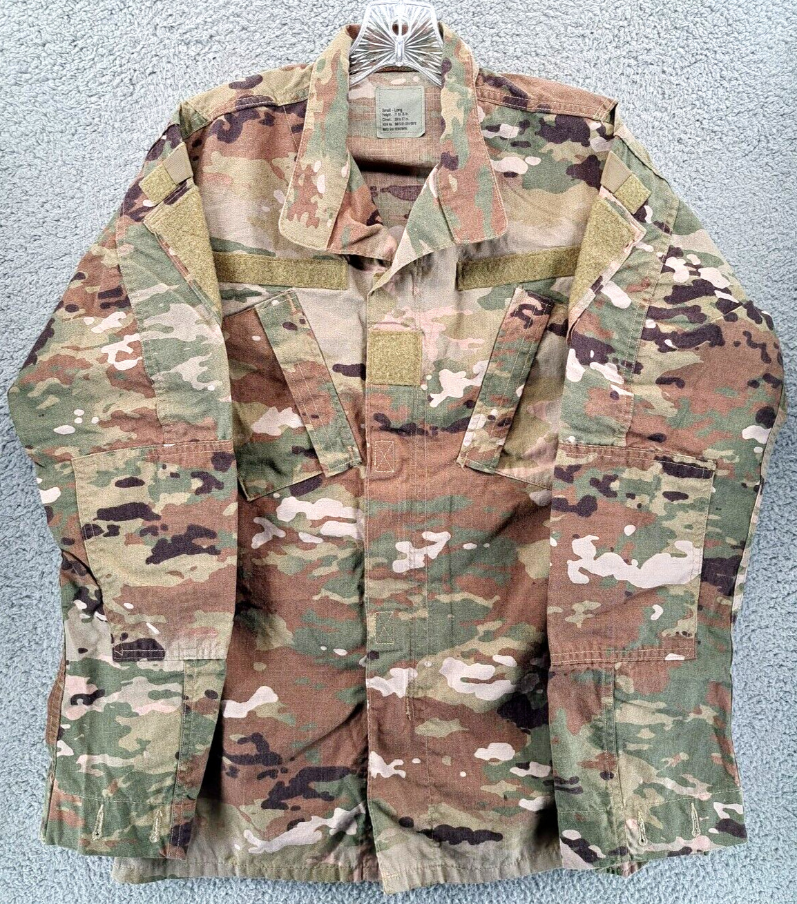 USGI Camo Army Combat Coat Jacket Unisex Size Small Long Flame Resistant EUC