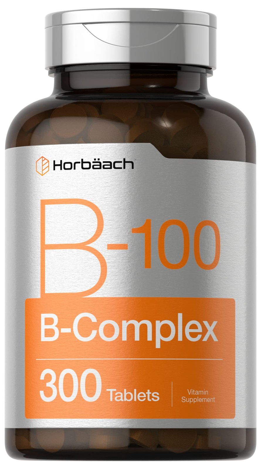 Horbäach Vitamin B-100 Complex | 100% of Daily Value | 300 Count (Pack 1)