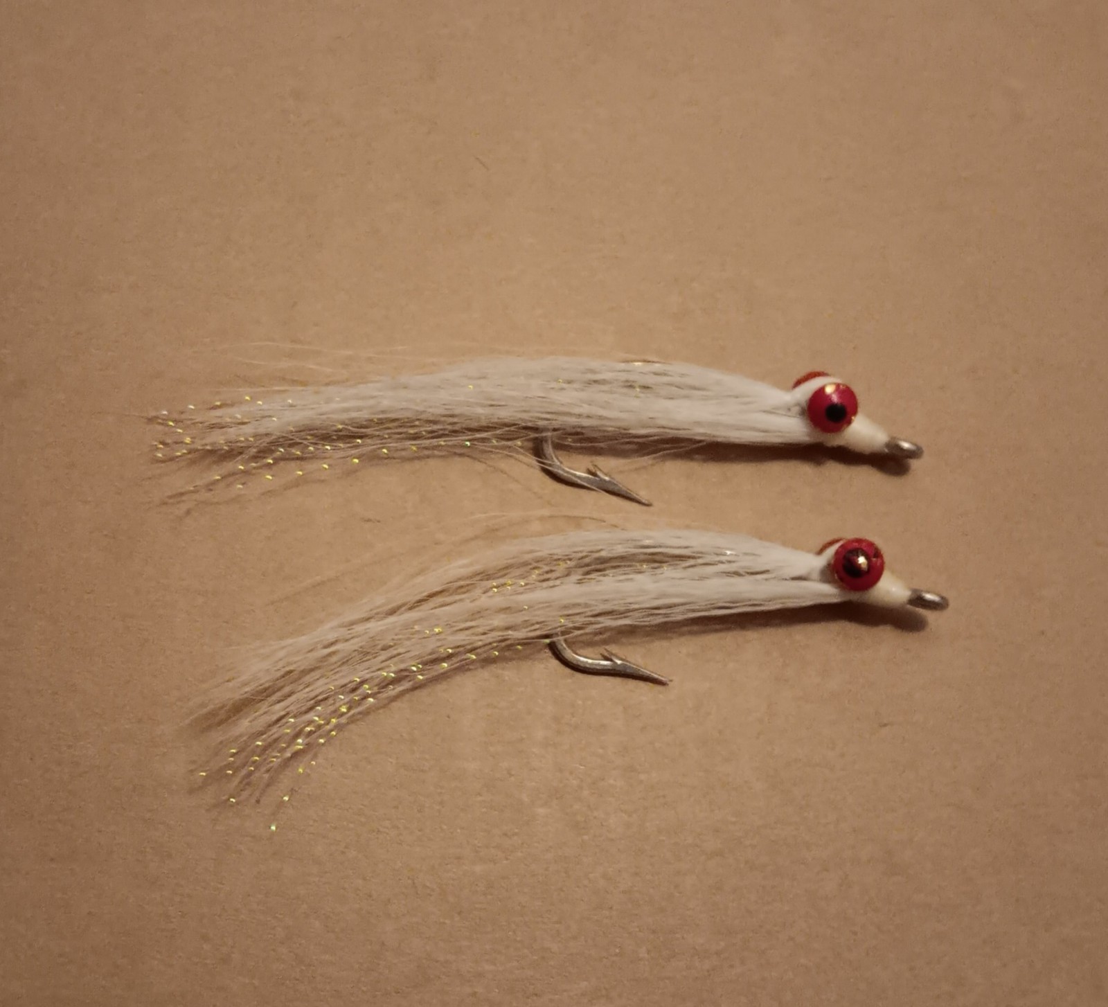 6 pack White clouser minnow fly size 1/0 new freshwater saltwater