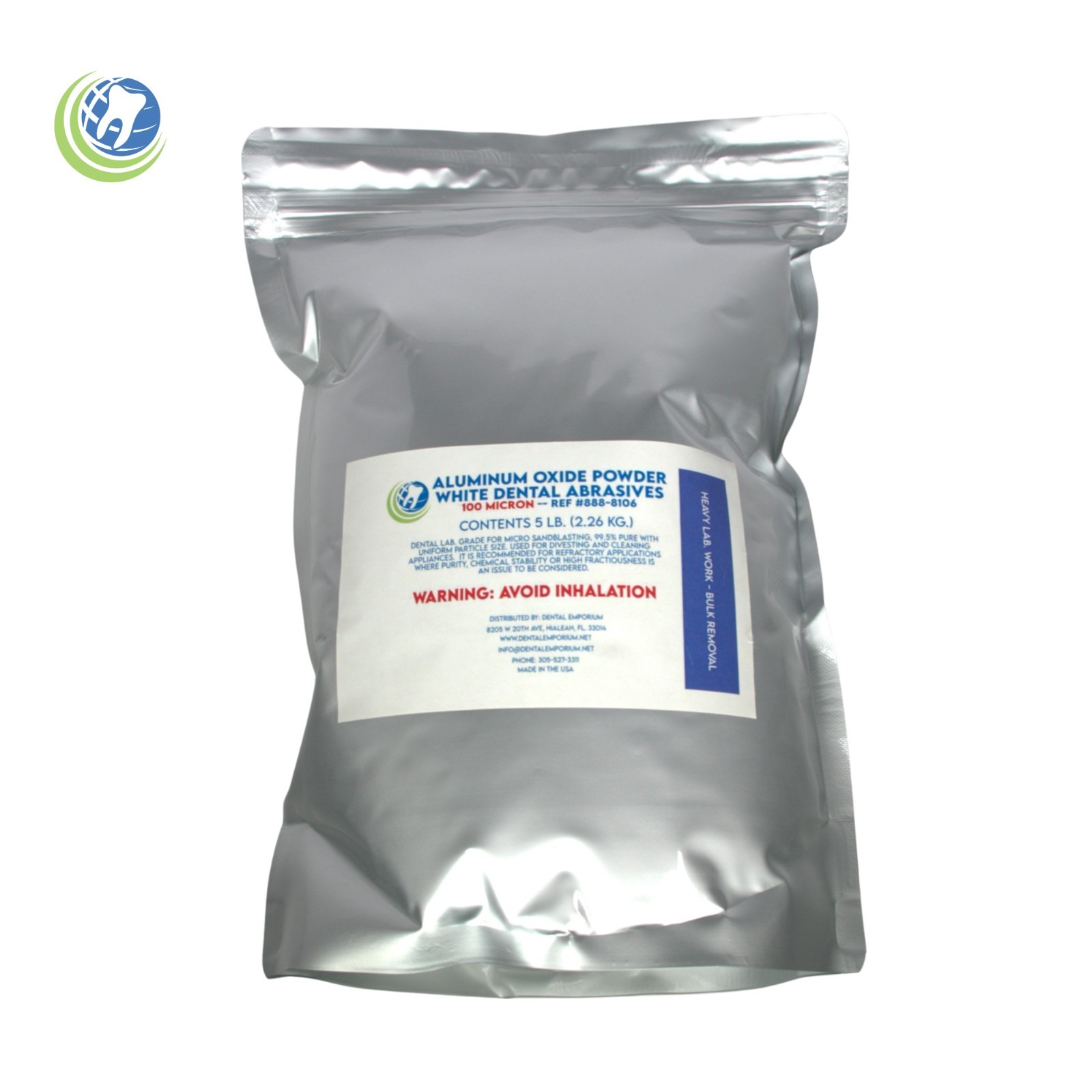 5Lb Dental Grade White Aluminum Oxide 100 Micron Polishing Blasting Abrasive 99%