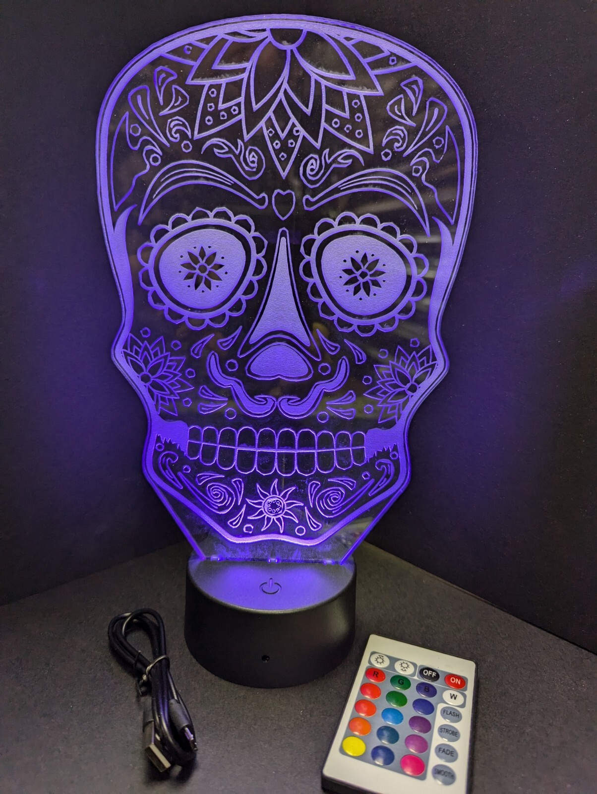 Day Of The Dead Skull L.E.D. Large light display