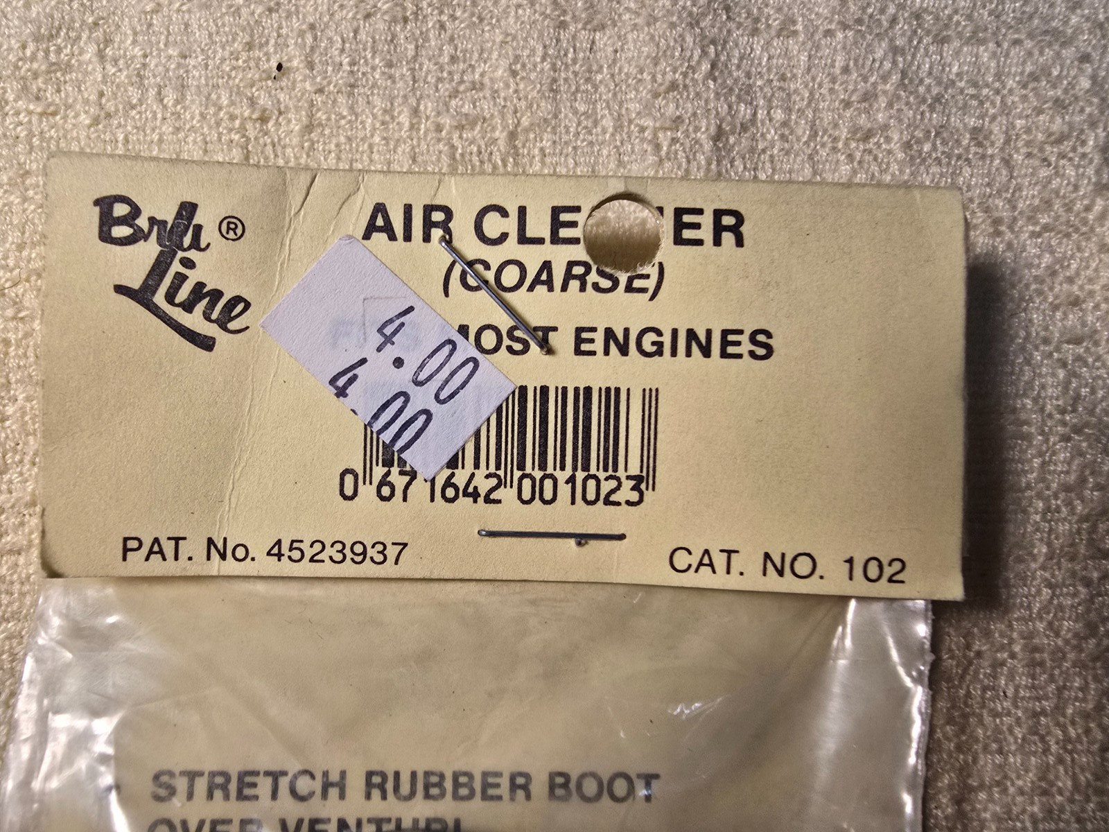 Bru-Line 102 Model Airplane Engine Air Cleaner ( Coarse)