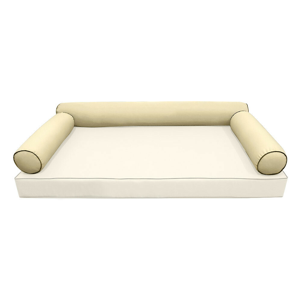 |COVER ONLY| STYLE 6 Crib Bolster Pillow Daybed Porch Swing Contrast Trim AD103
