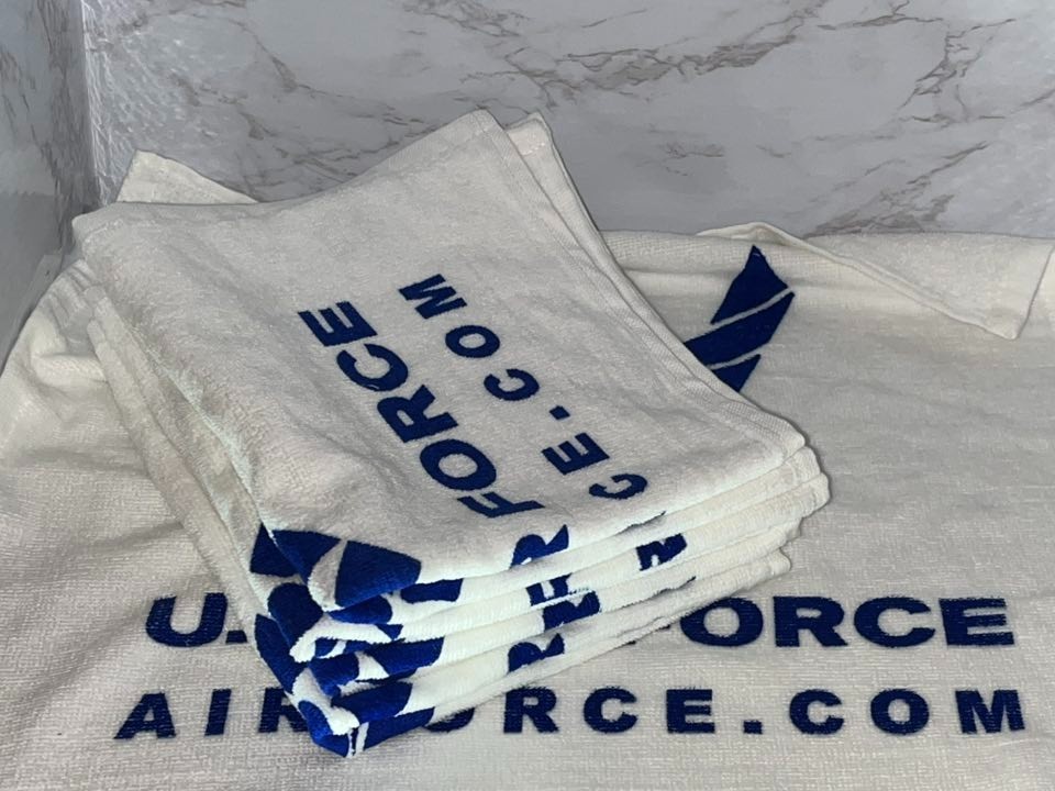 LOT of 5 Brand New U.S. Air Force Hand Towels ~ 100% Cotton ~ Approx. 15" x 18"