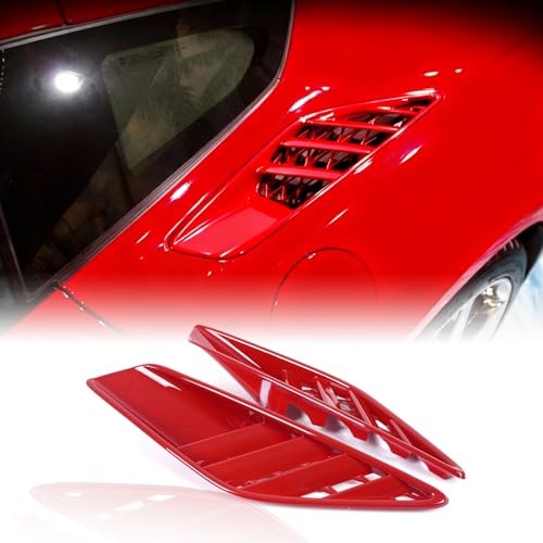for Corvette C7 Rear Upper Quarter Panel Scoops Vents Trims Compatible with Red