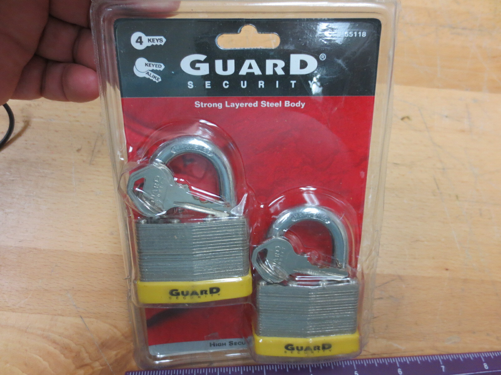 4 x Guard Security 55118 Padlock Laminated Case Hardened Steel