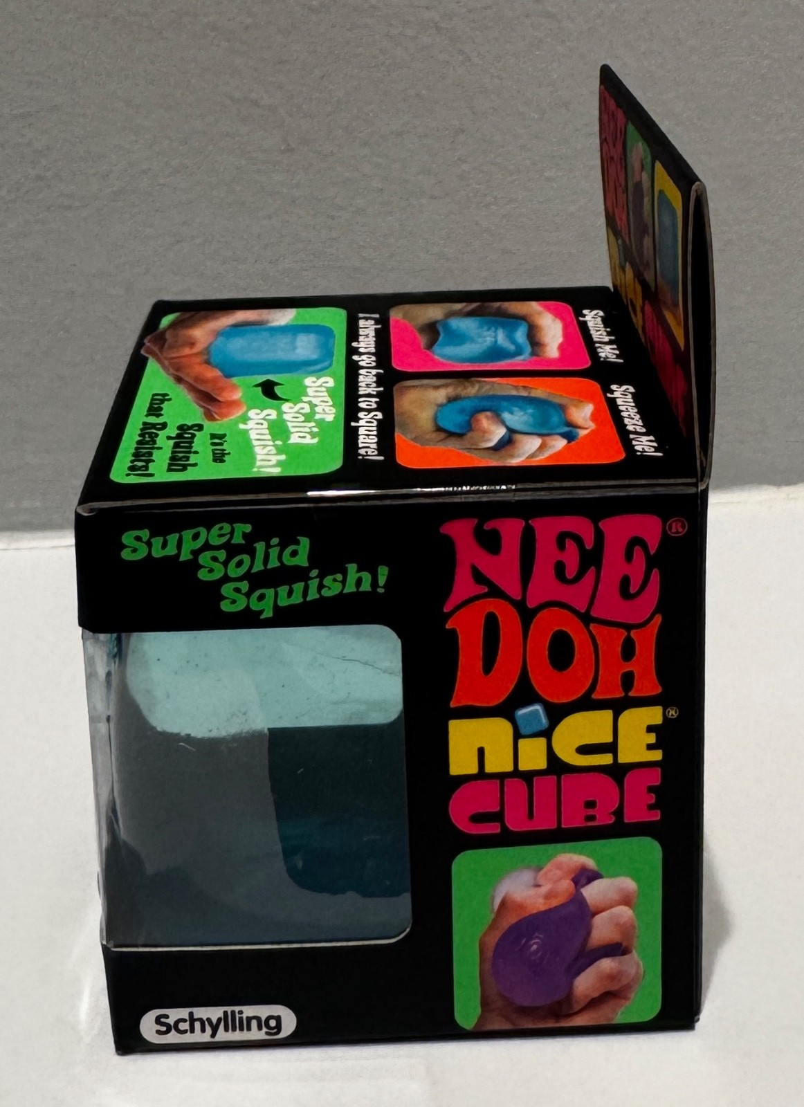 Nee Doh Nice Cube - Super Solid Squish! (Blue) - Brand New/Factory Sealed!
