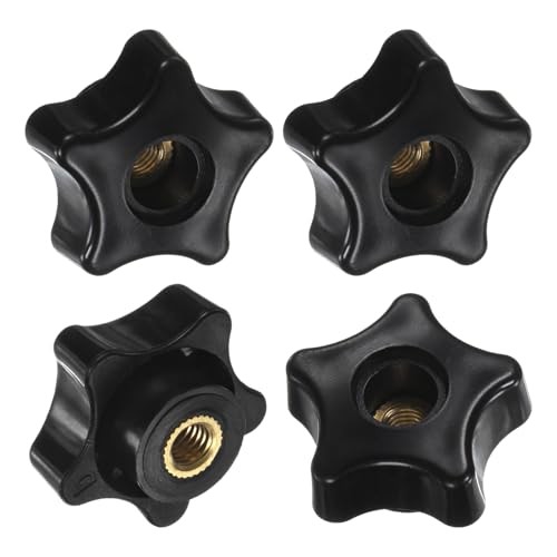 -Pack 5 Star Knobs, M6 Female Thread 31mm Five-Pointed Head Through M6x31mm 4