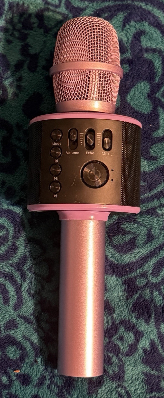 Core Innovations KRMC101LC Purple Bluetooth USB Karaoke Microphone Echo Control