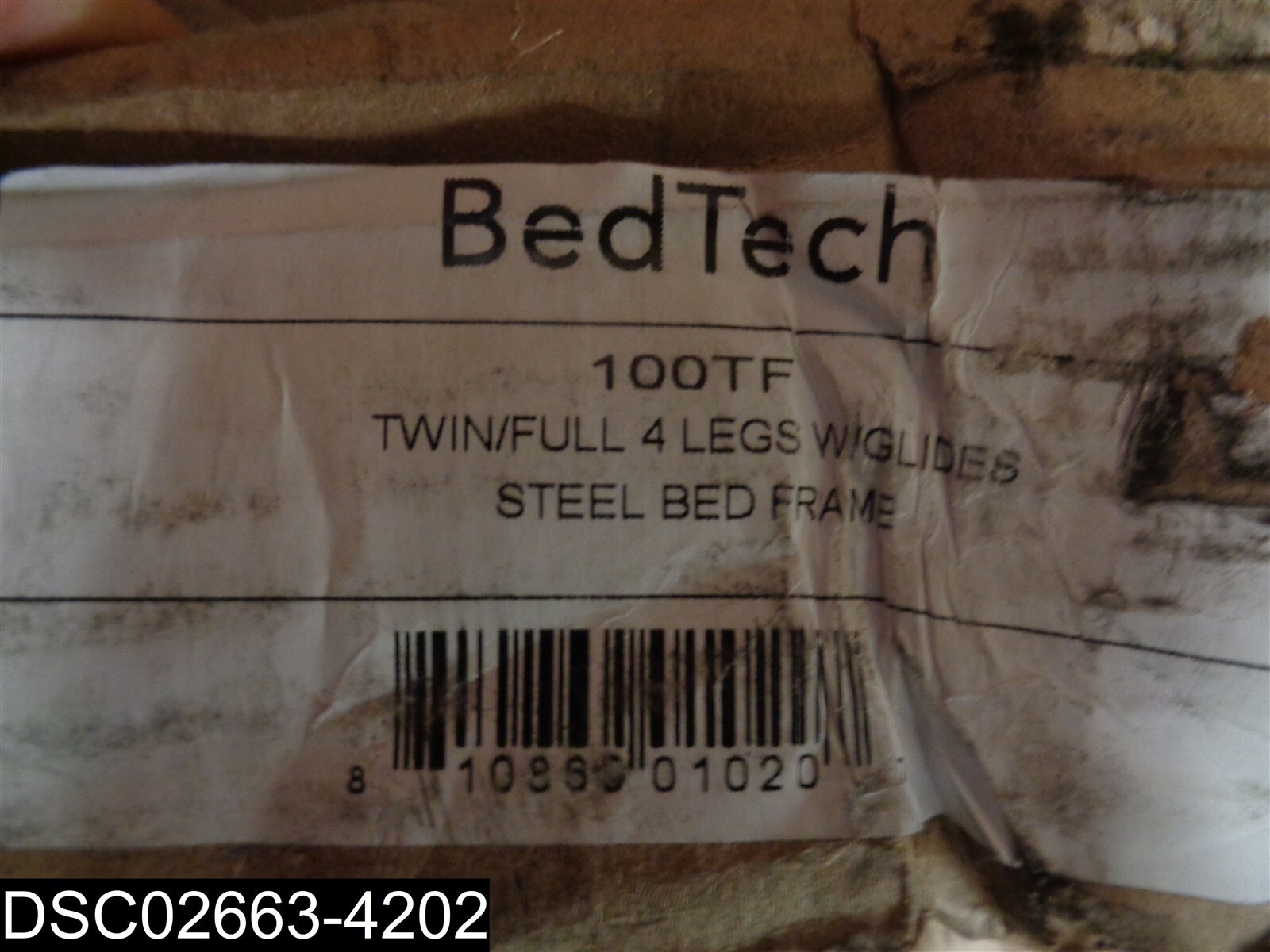 100TF BedTech Twin Full 4 Leg With Glides Steel Bed Frame