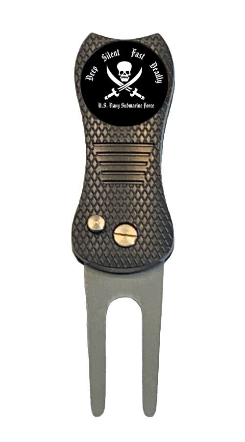 US Navy Submarine Force Golf Ball Marker + Switchblade Divot Tool Silent Deadly