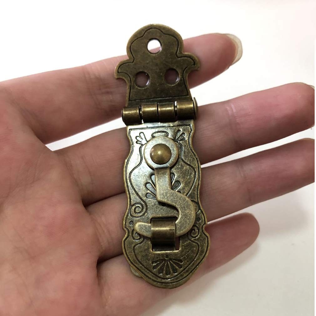 Tiazza 2Pcs Vintage Style Notebook Hasp 90 Degree Hardware Bronze Tone
