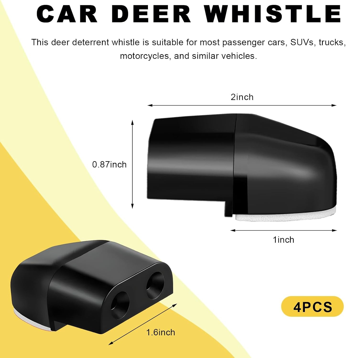 Deer Warning Whistles 4pc Adhesive for Vehicles