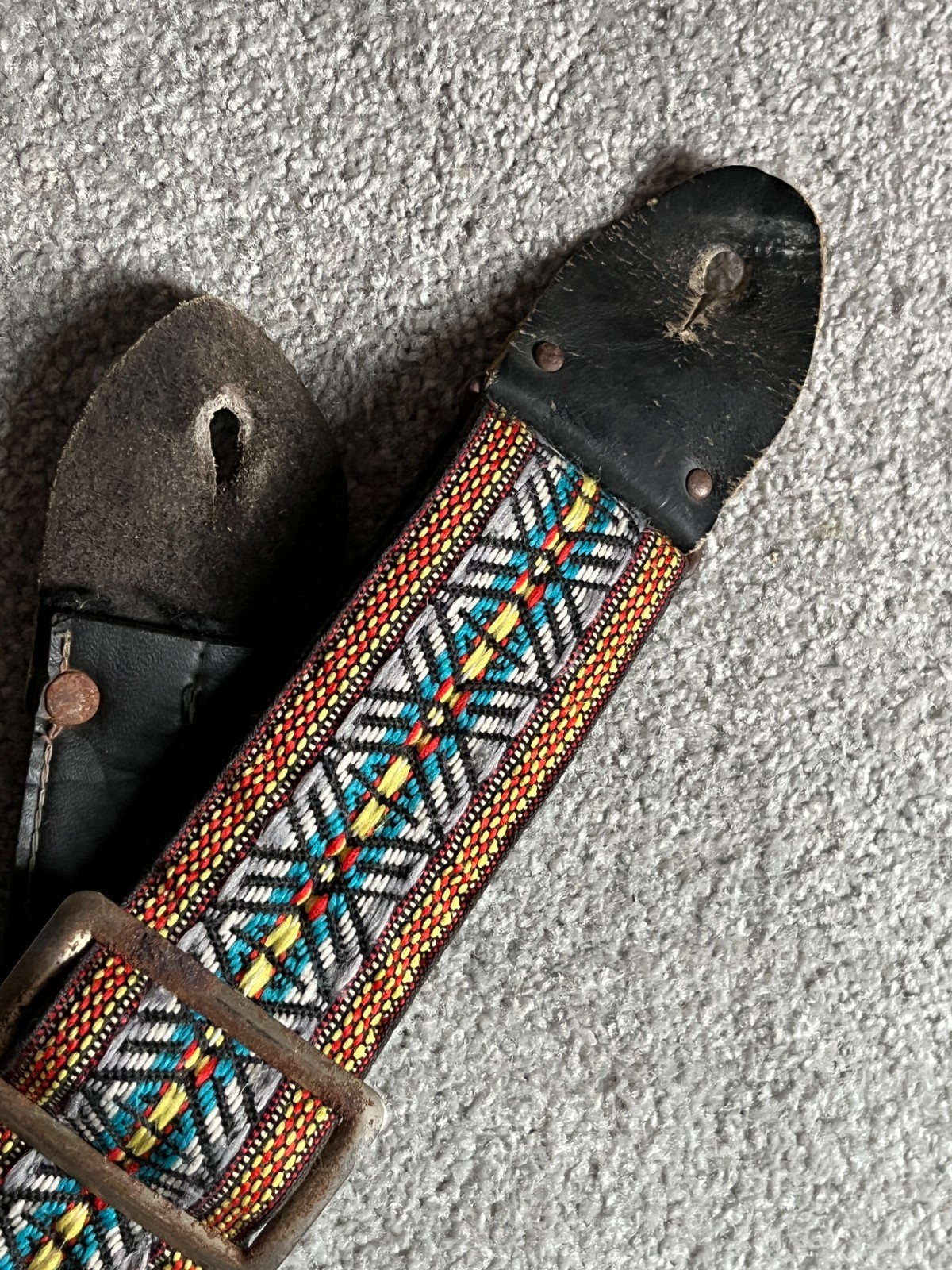 old Guitar Man patterned guitar strap