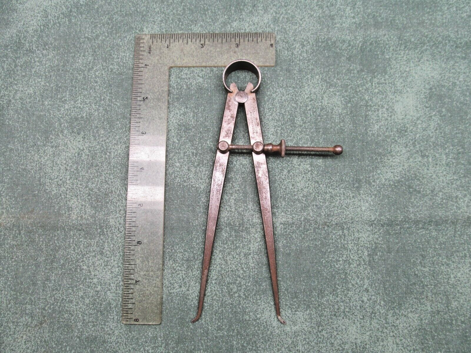 Starrett 73A-6 6" Yankee Spring Type Inside Calipers w/ Solid Nut, USA