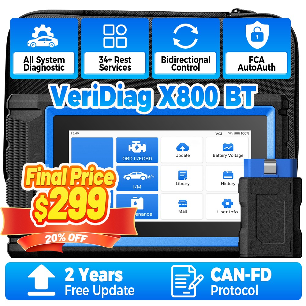 2026 Newest TOPDON VeriDiag X800 BT Upgrade of AD800 BT 2 OBD2 Scanner 34+ Reset