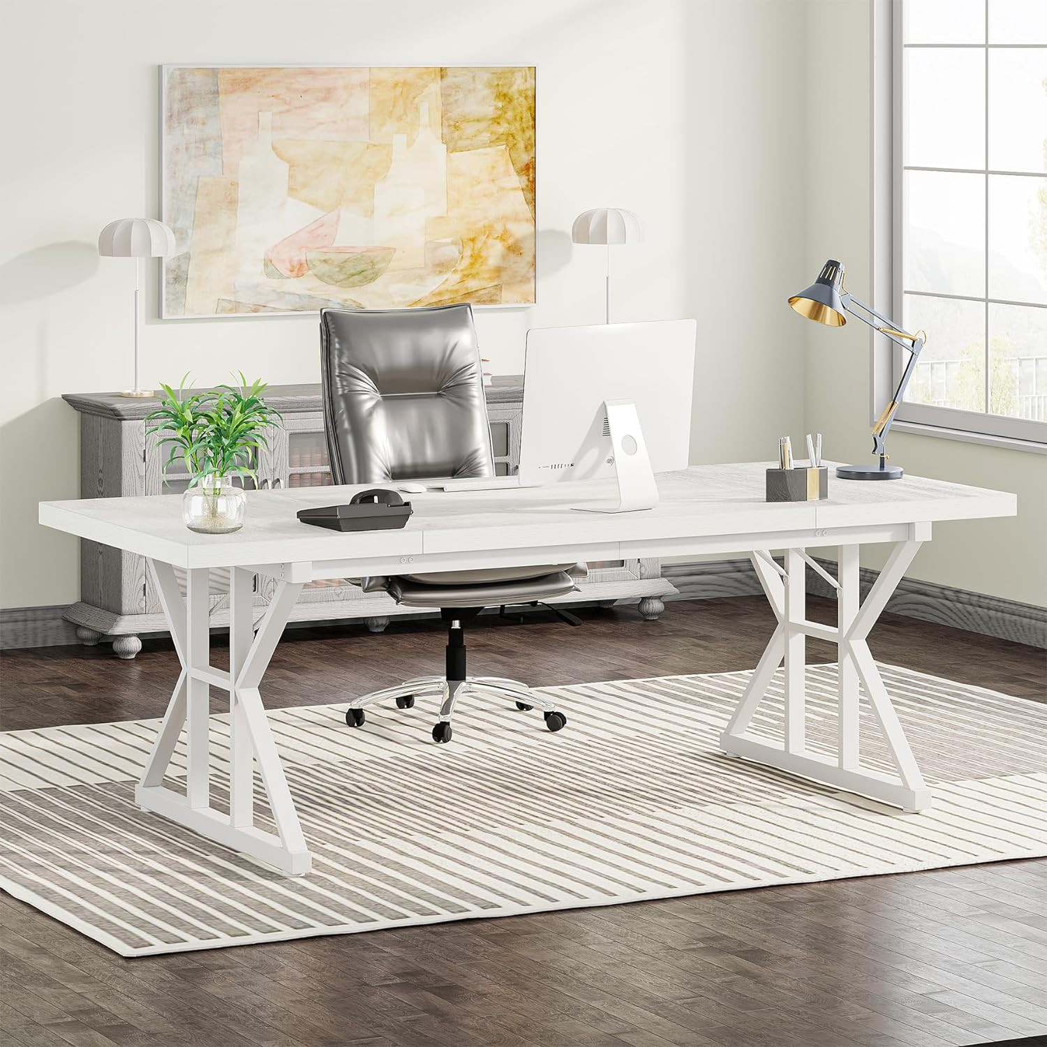 Tribesigns 70.8-Inch Executive Desk, Large Computer Office Desk Workstation, Mod