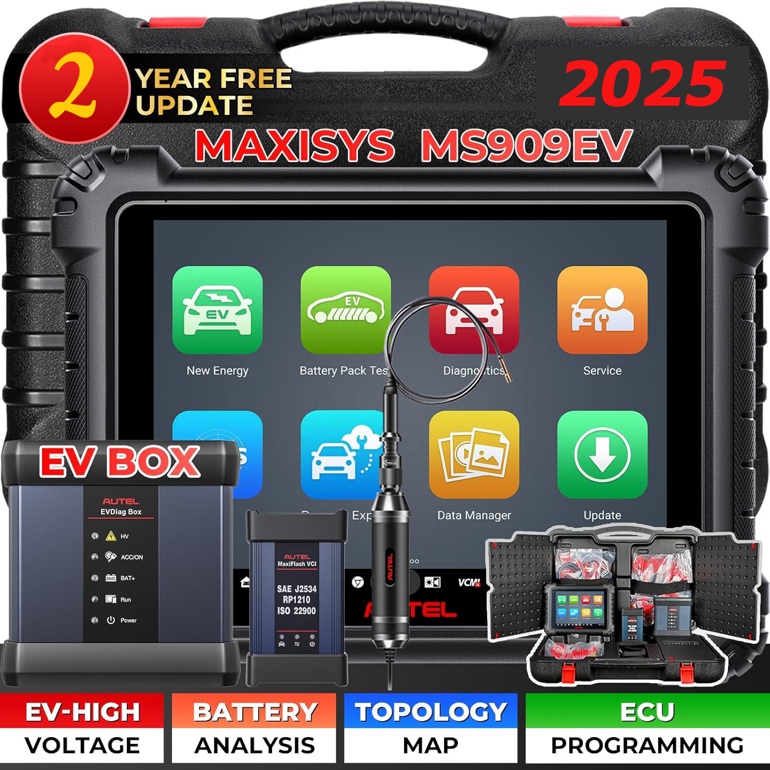 🔥2 Years Free Update Autel MaxiSys MS909EV Intelligent Ultra EV Diagnostic Scan