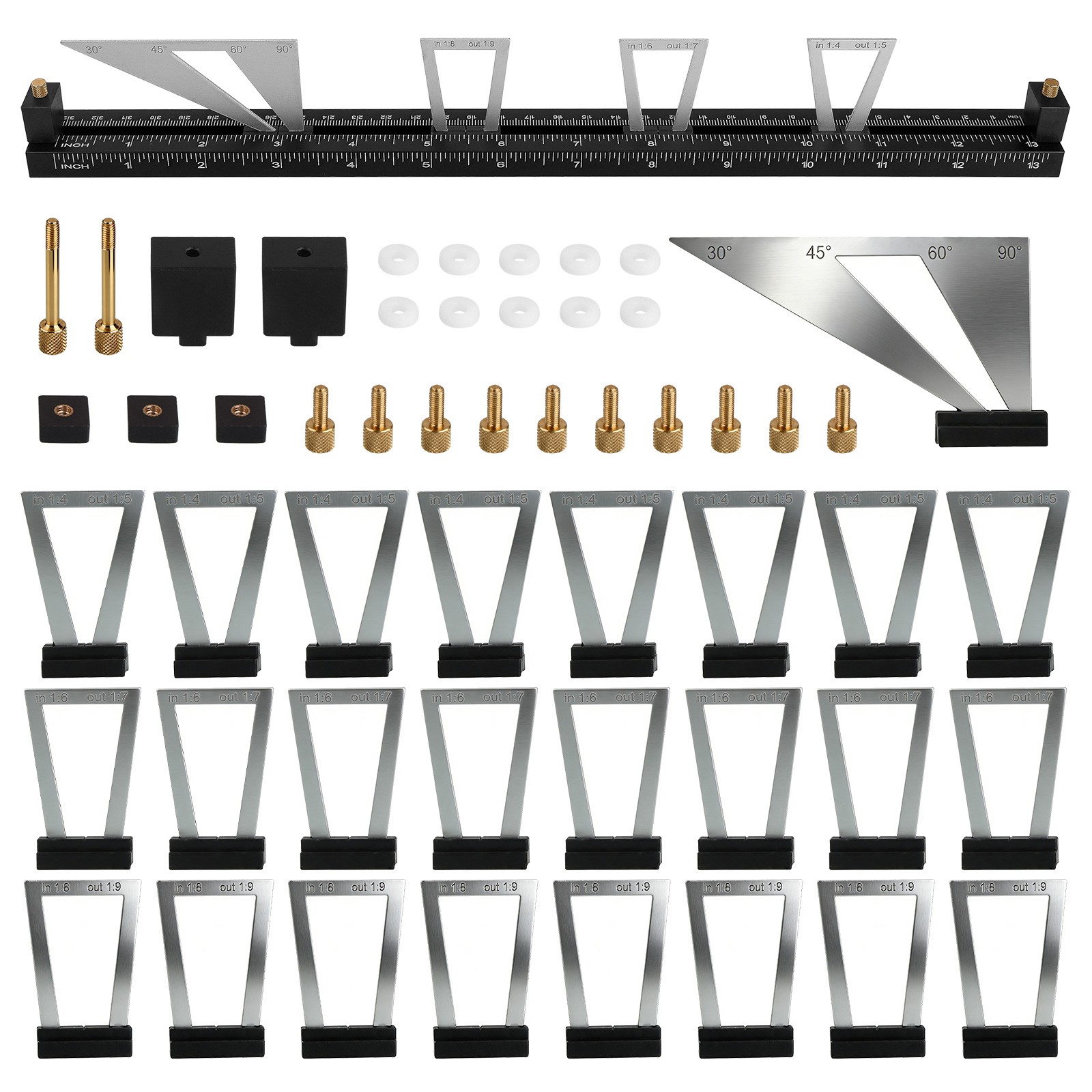 Aluminum Dovetail Marking Gauge Set 6 Proportions Woodworking Tenon Layout Tool