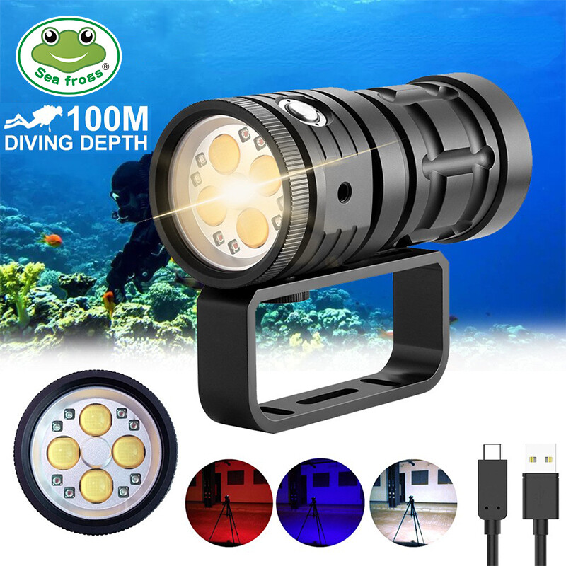 500000LM Diving Flashlight Led Underwater Camera Diving Photography Lighting