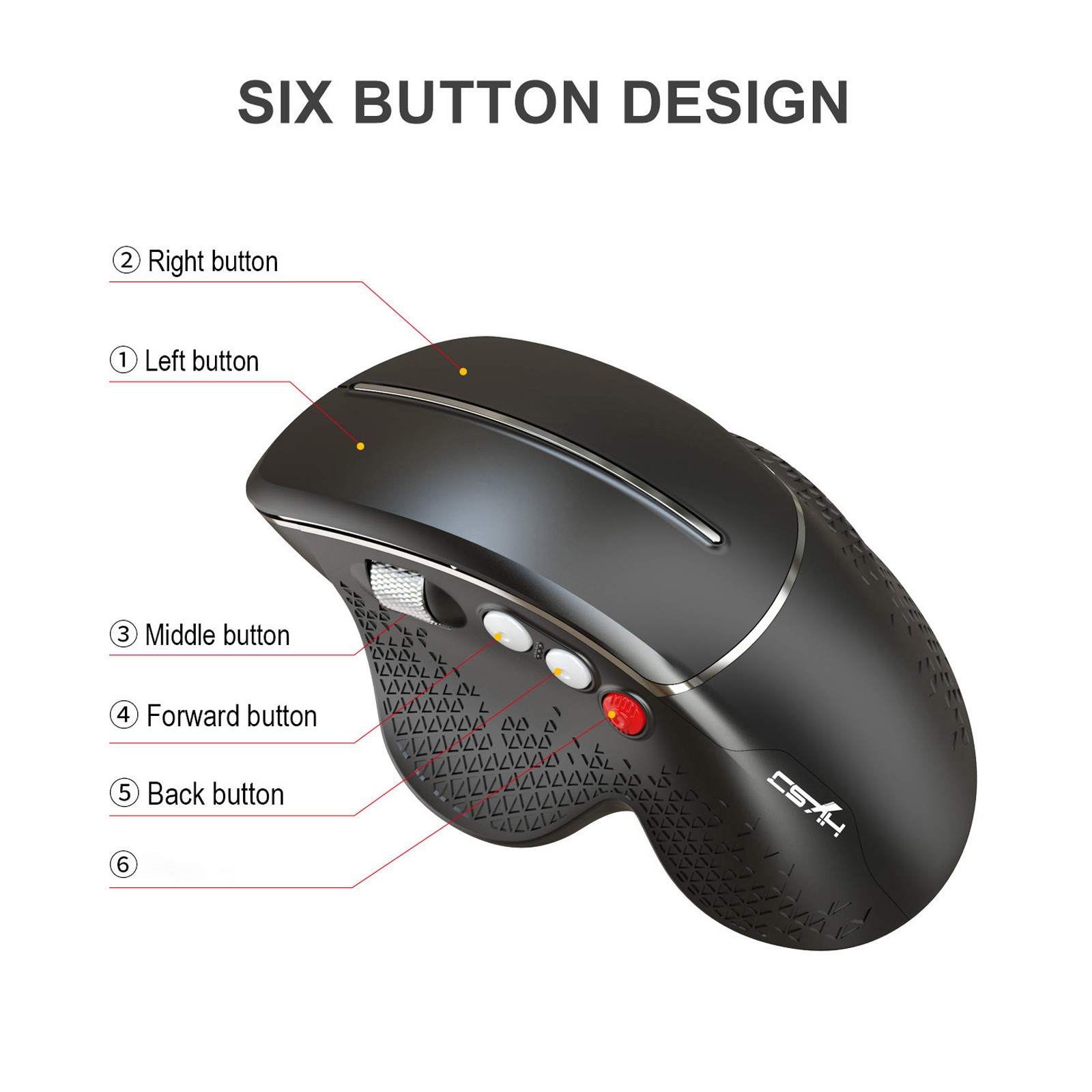 Wireless Vertical Mouse 2.4G Ergonomic Vertical Gaming Mouse 6-Button Desig EBSE