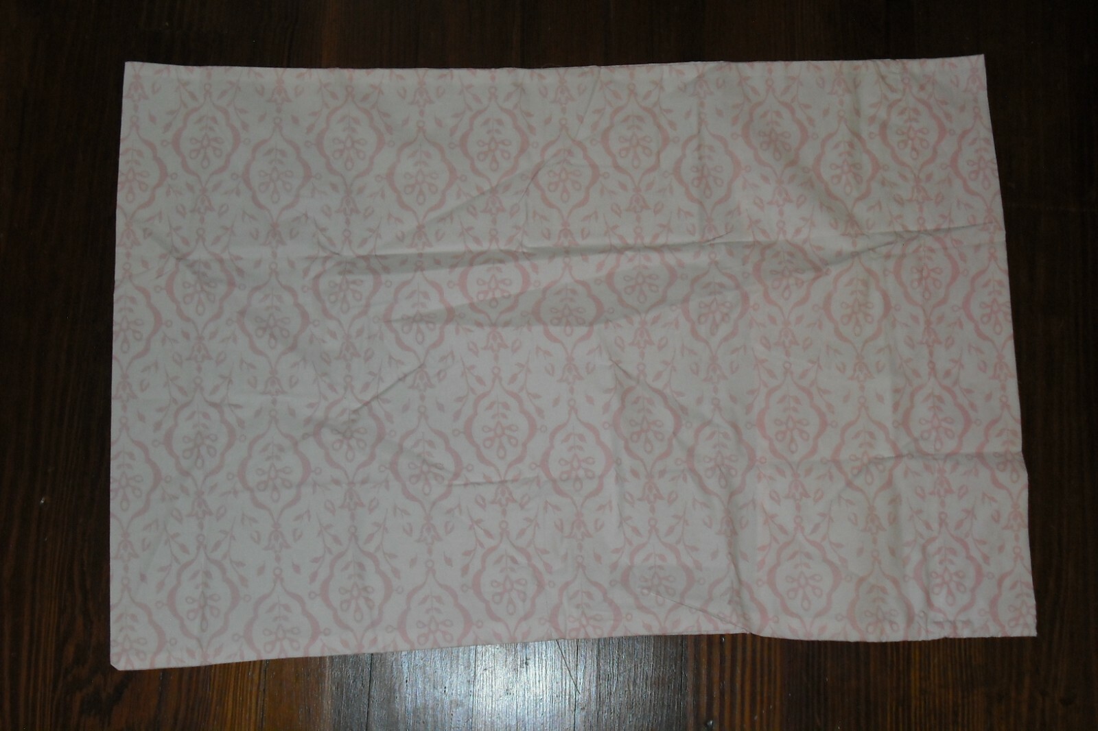 Pottery Barn Kids Pink Floral Medallions on White Cotton Standard Pillowcase