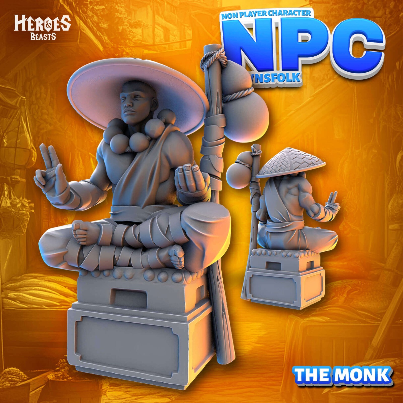 Dungeons & Dragons Playable Character - Male Human - Monk